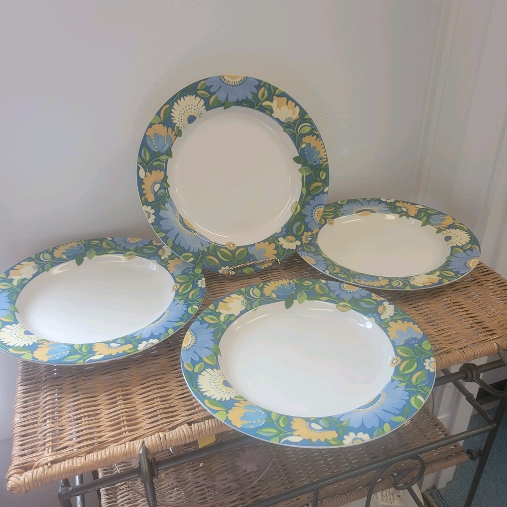 Kim Parker Home by Spode CHICORY HYMN PETALS Dinner Plates Set Of 4